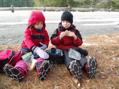 hikers at Pawtuckaway State Park in New Hampshire