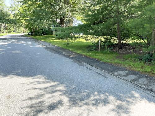 parking in July on the Peace Trail at Westford in northeast MA