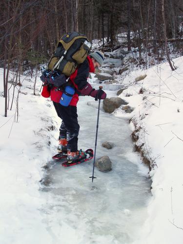 ice on the Mount Pemigewasset Trail in New Hampshire