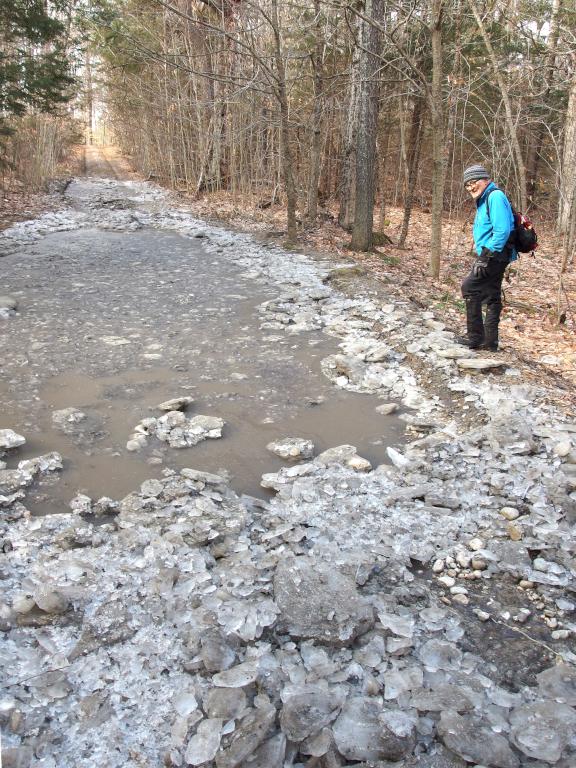 Hubbard Pond Road in December beside Perry Reservation near Rindge in southern NH