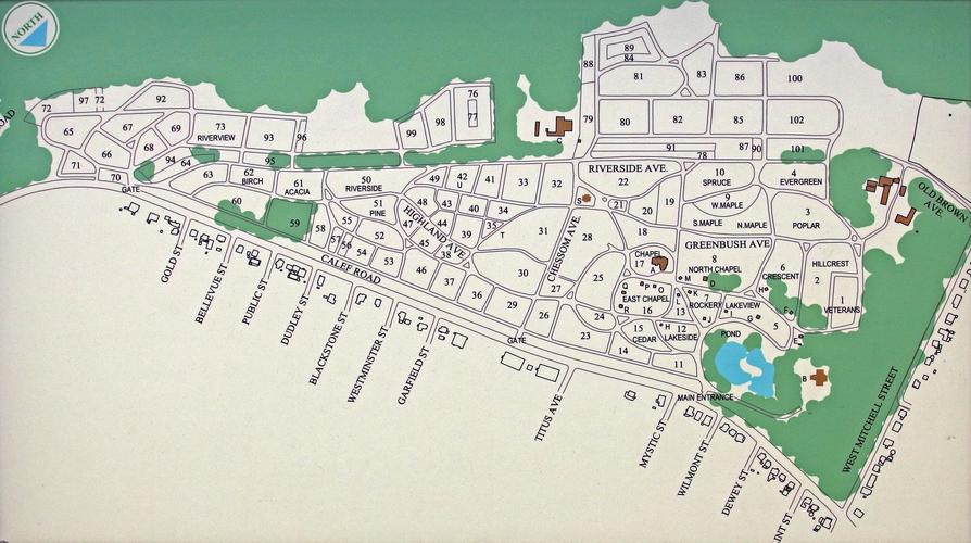 map of Pine Grove Cemetery in Manchester, NH