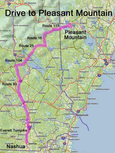 Pleasant Mountain drive route