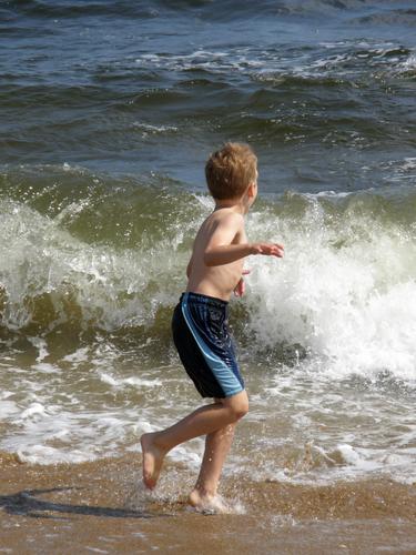 beach goer at Plum Island in Massachusetts