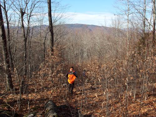 hiking down from Plymouth West Mountain in western New Hampshire