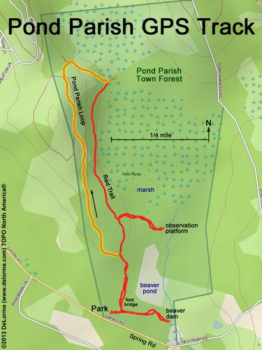 GPS track at Pond Parish Town Forest in New Hampshire