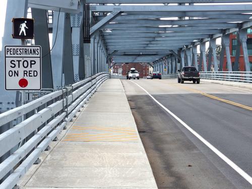 Memorial Bridge crossing to Maine at Portsmouth in New Hampshire