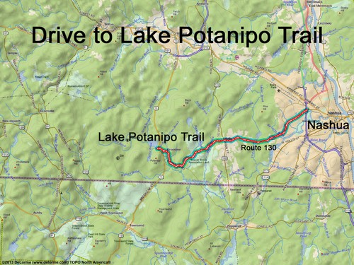 Lake Potanipo Trail drive route