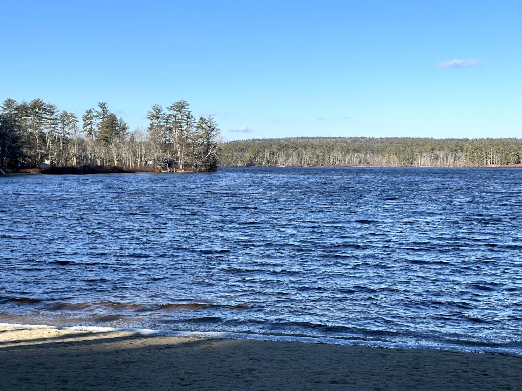 view in December at Lake Potanipo Trail near Brookline in southern NH