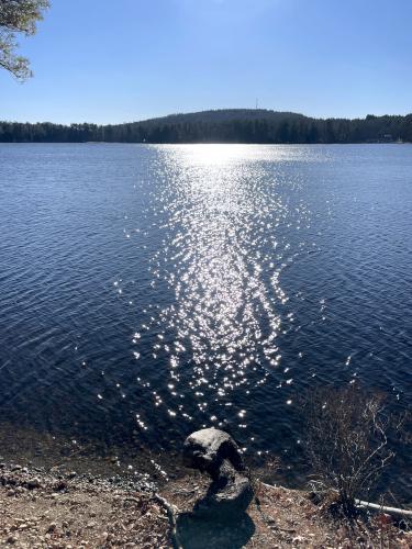 lake view in December at Lake Potanipo Trail near Brookline in southern NH