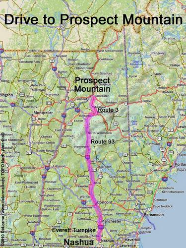 Prospect Mountain drive route