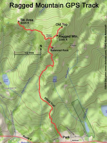 Ragged Mountain gps track