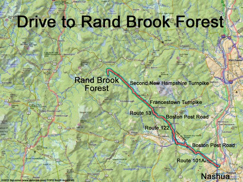 Rand Brook Forest drive route