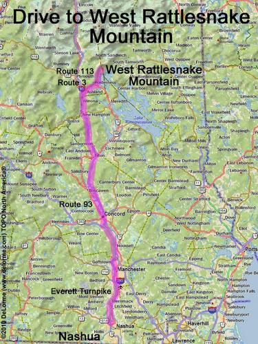 West Rattlesnake Mountain drive route