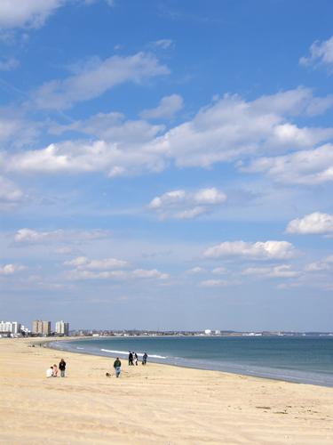 Revere Beach in April in northeast Massachusetts