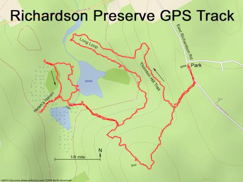 GPS track in October at Richardson Preserve in northeast MA