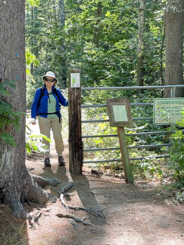 entrance gate in August to Rideout Property in southern New Hampshire