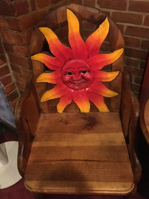 chair at Margaritas Restaurant beside the Nashua Riverwalk in New Hampshire