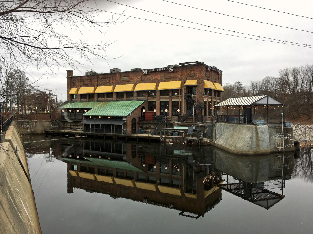 Margaritas in December beside the Nashua Riverwalk in New Hampshire