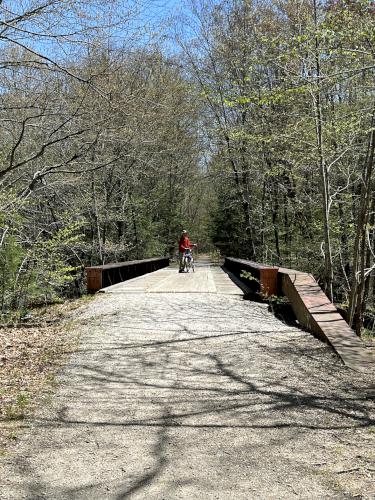 bridge in May on the Rockingham Recreational Rail Trail in southeast NH