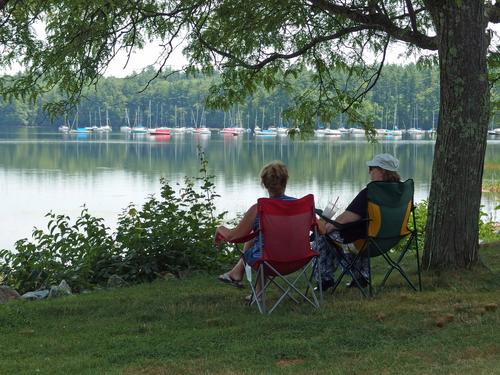 view of Massabesic Lake near the Rockingham Recreational Trail in southern New Hampshire