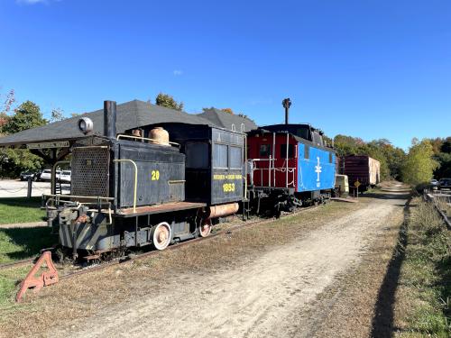 rail cars in October on the Rockingham Recreational Rail Trail in southern NH