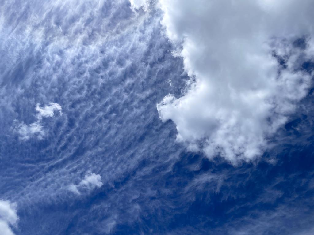 weird clouds in May at Rocky Pond near Boylston, MA