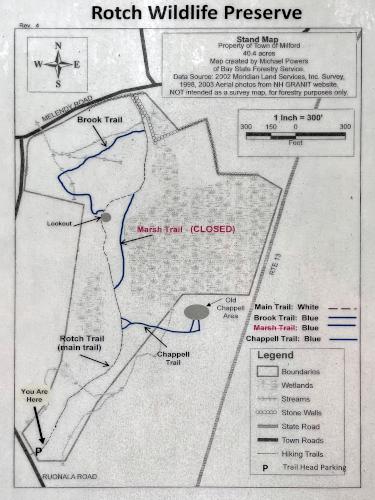 map of Rotch Wildlife Preserve in southern NH