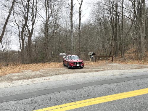 parking in December at Round Hill in eastern MA