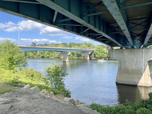 bridge in August at Roussel Field and River Walk in Nashua NH