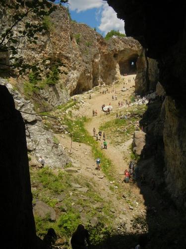 view looking down at Ruggles Mine in southern New Hampshire