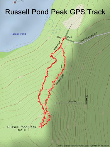 Russell Pond Peak gps track