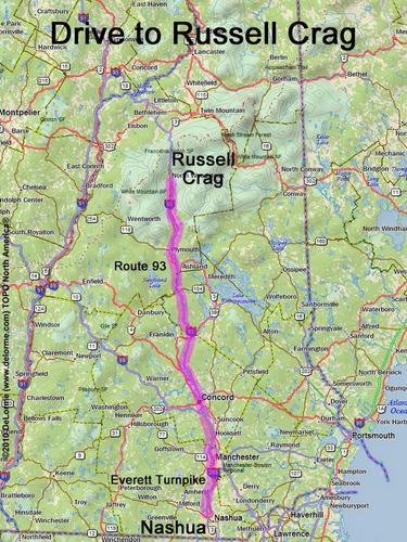 Russell Crag drive route