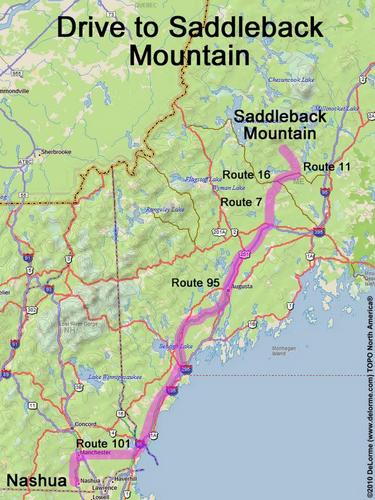 Saddleback Mountain drive route