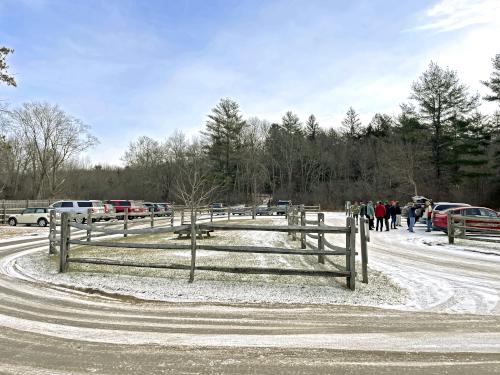 parking in February at Sagamore Hill in northeast MA