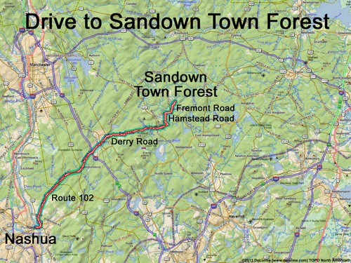 Sandown Town Forest drive route