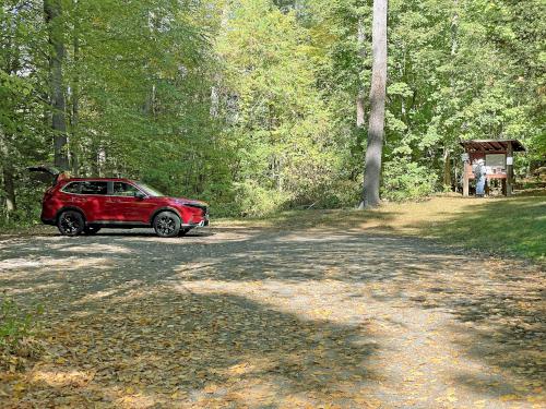 parking in September at Sandown Town Forest in southern NH