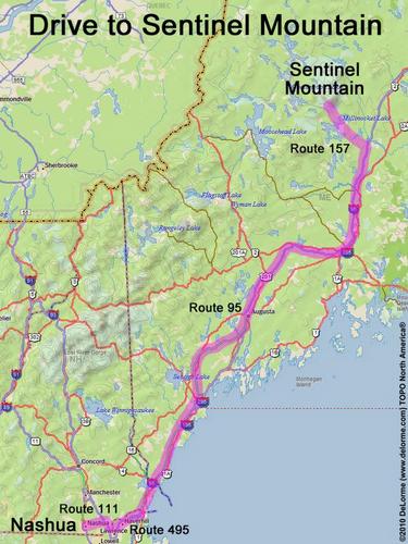 Sentinel Mountain drive route