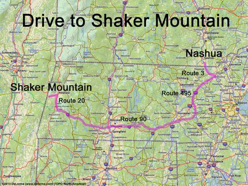 Shaker Mountain drive route