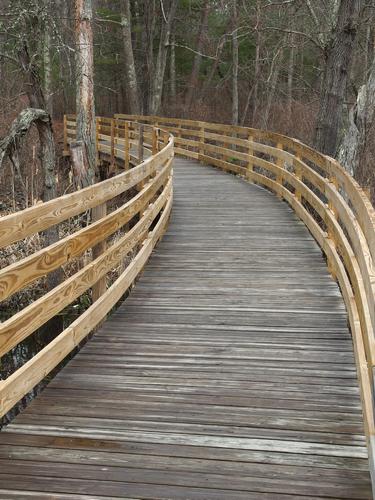 swamp boardwalk at Shawsheen River Reservation near Andover in eastern Massachusetts