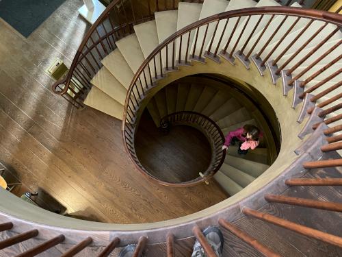 spiral staircase in October at Shelburne Museum in northwest Vermont