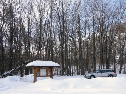 kiosk at Sheldrick Forest parking lot in New Hampshire