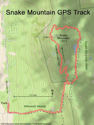 Snake Mountain gps track