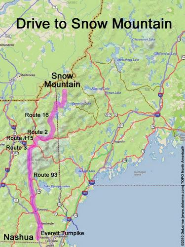 Snow Mountain drive route