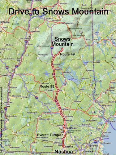 Snows Mountain drive route