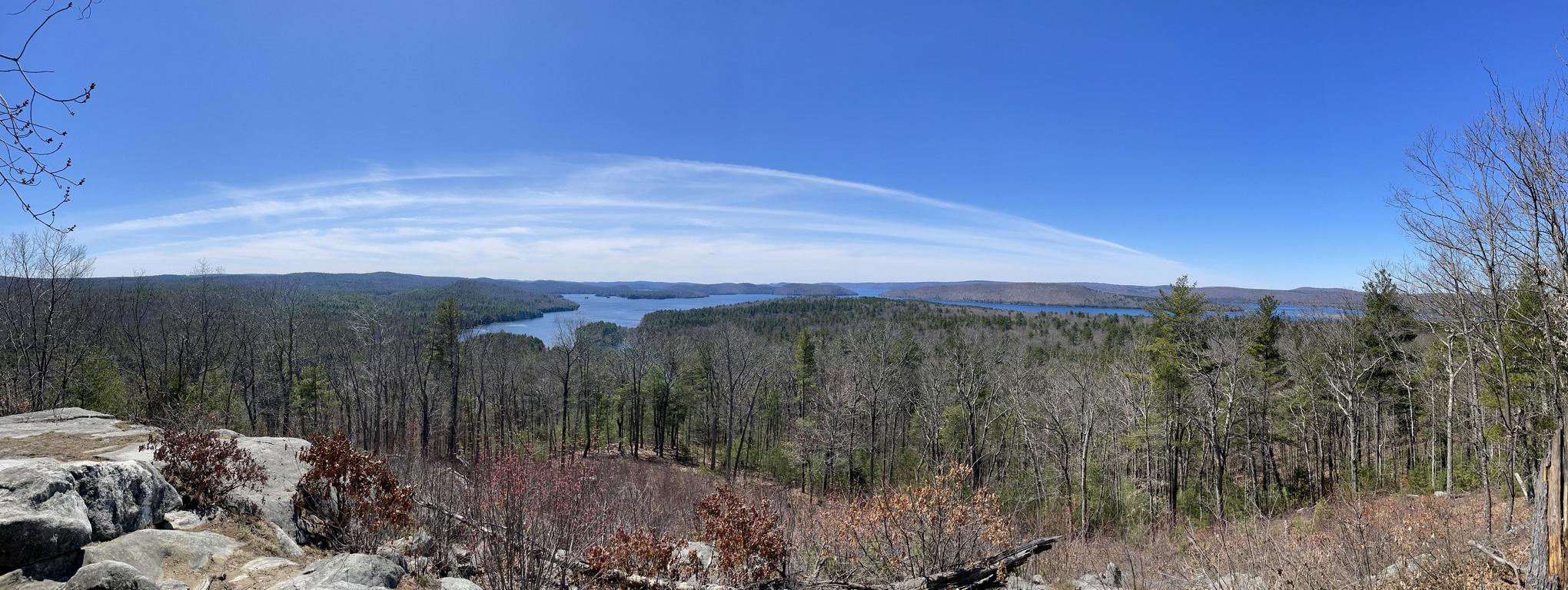 view in April of Quabbin Reservoir property from Soapstone Hill in central MA