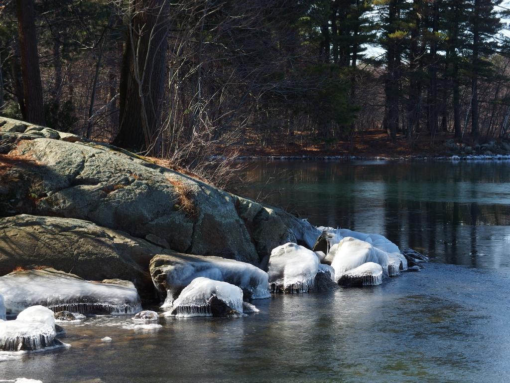 Spot Pond in March at Middlesex Fells Reservation near Melrose in eastern Massachusetts