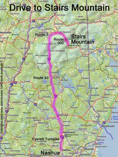 Stairs Mountain drive route