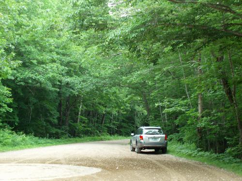 car at the Rocky Branch parking lot in New Hampshire