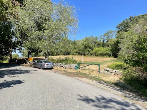 parking in August at Stavros Reservation near Essex in northeast Massachusetts