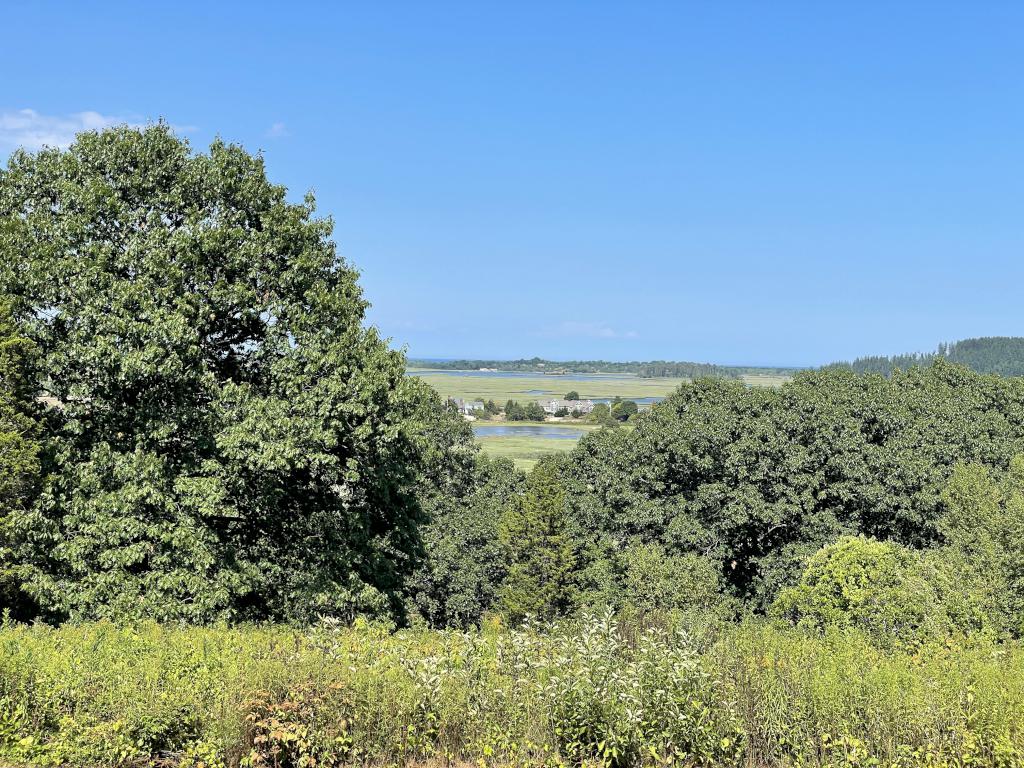 view in August 2022 from White Hill at Stavros Reservation near Essex in northeast Massachusetts